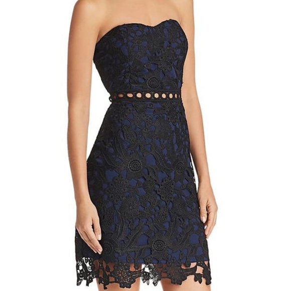 SAM EDELMAN ,Lace Strapless Party Dress